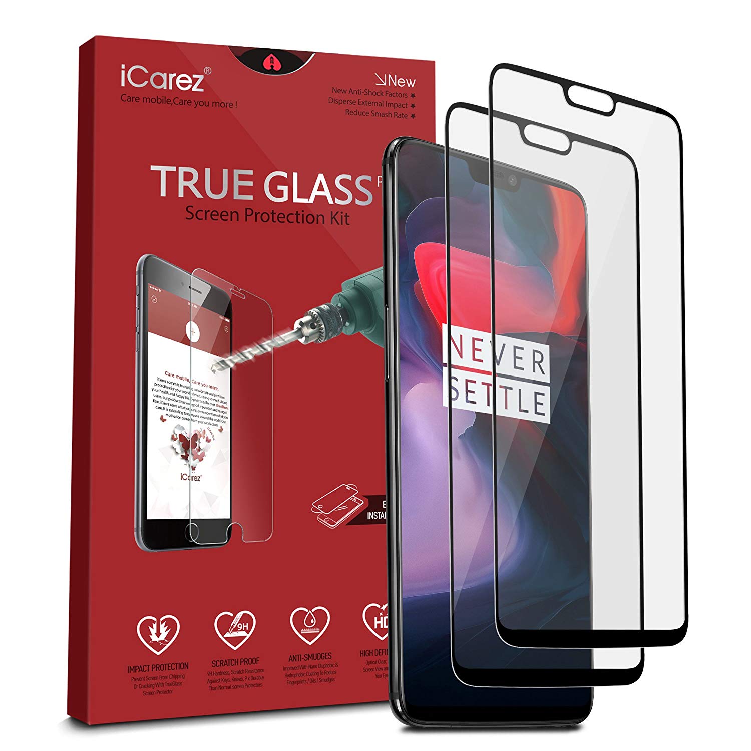 OnePlus 6 2.5D Full Coverage Black Glass