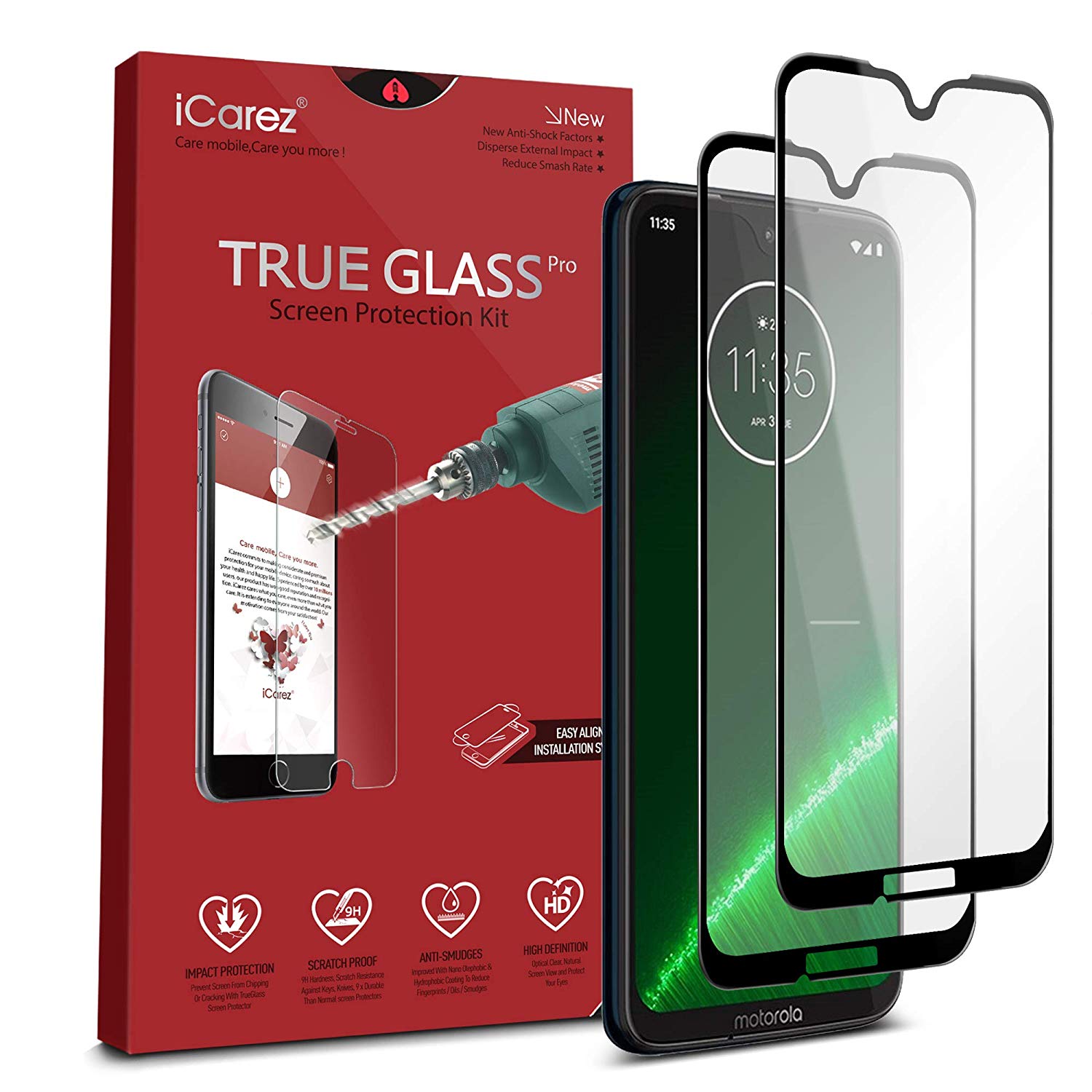 Moto G7 / G7 Plus Full Coverage Tempered Glass