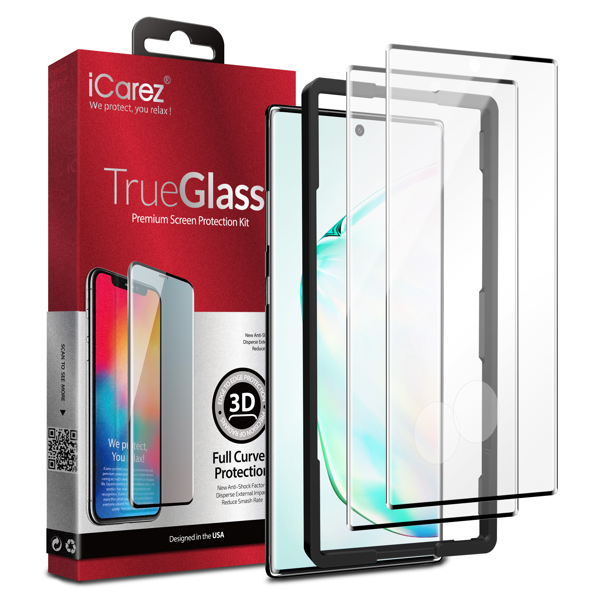 Galaxy Note 10+ 3D Full Coverage Glass（2-pack）